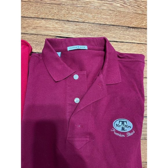 Cutter & Buck Polo Shirt Mens Size Large *Lot of 2* Red Cocktail Drink Logo - Picture 3 of 5